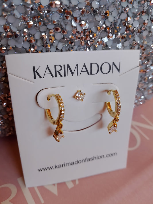 DILL ZIRCONIA STUD DROP EARRINGS