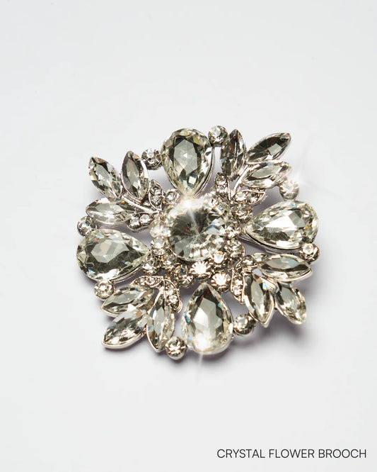CRYSTAL FLOWER BROOCH
