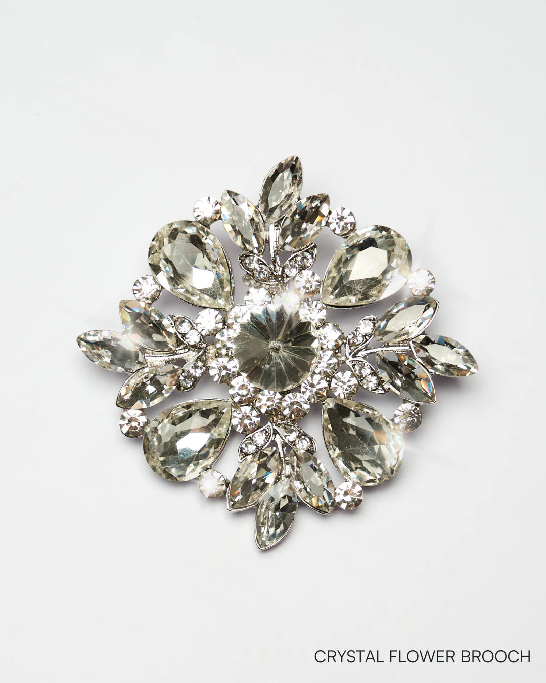 CRYSTAL FLOWER BROOCH