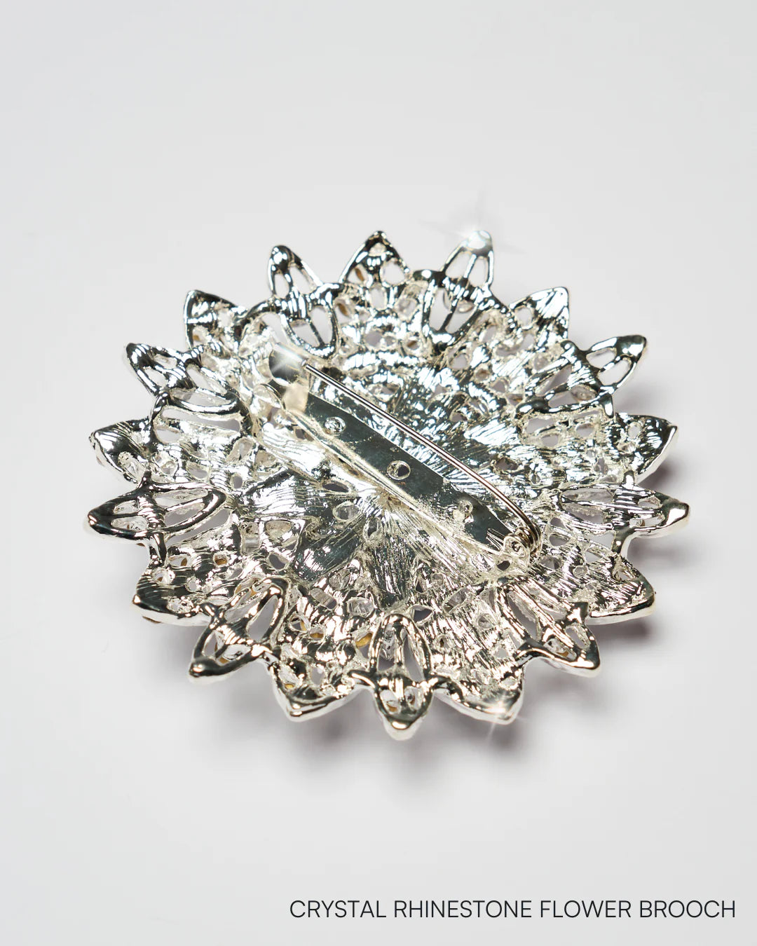 CRYSTAL RHINESTONE FLOWER BROOCH