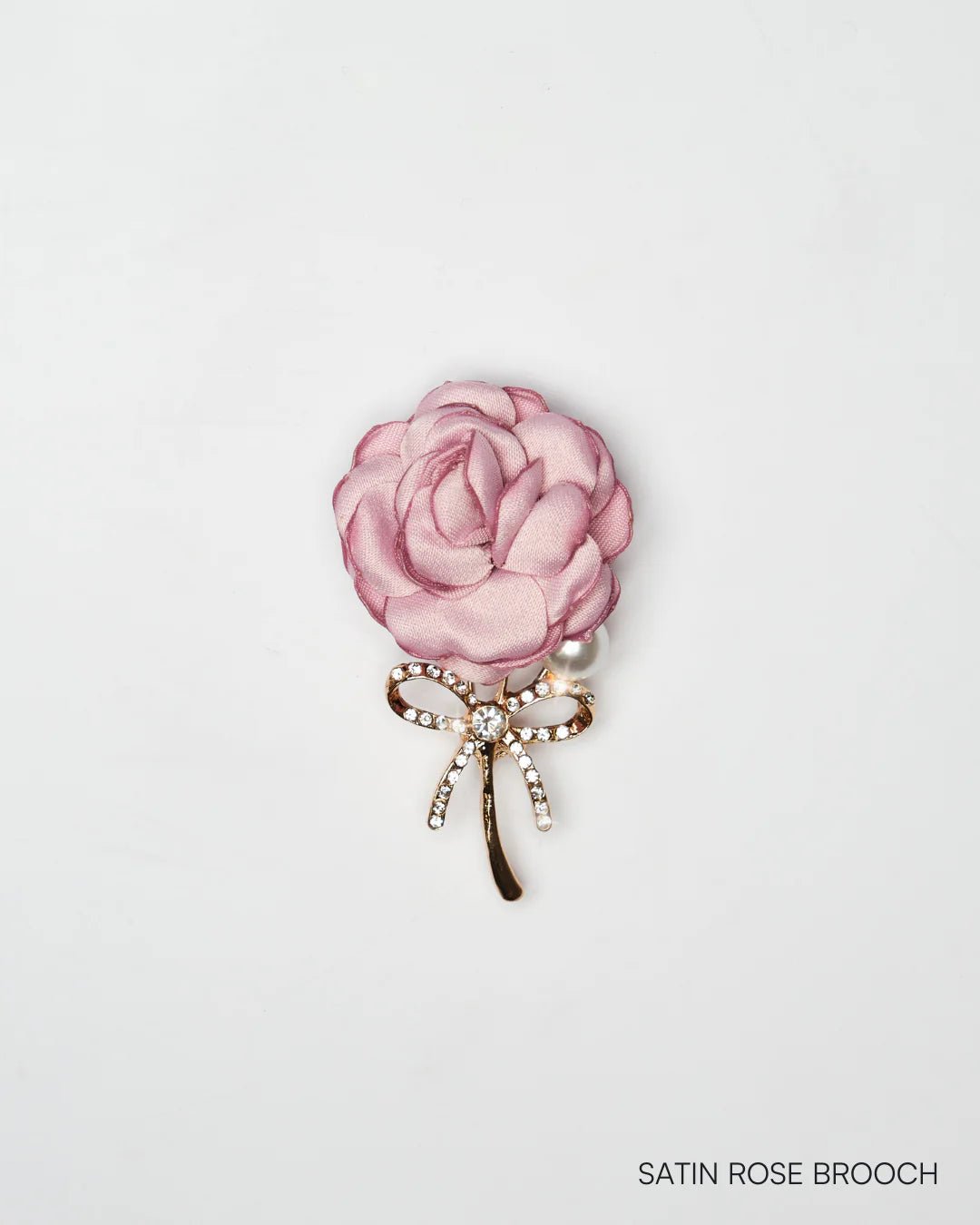 SATIN ROSE BROOCH