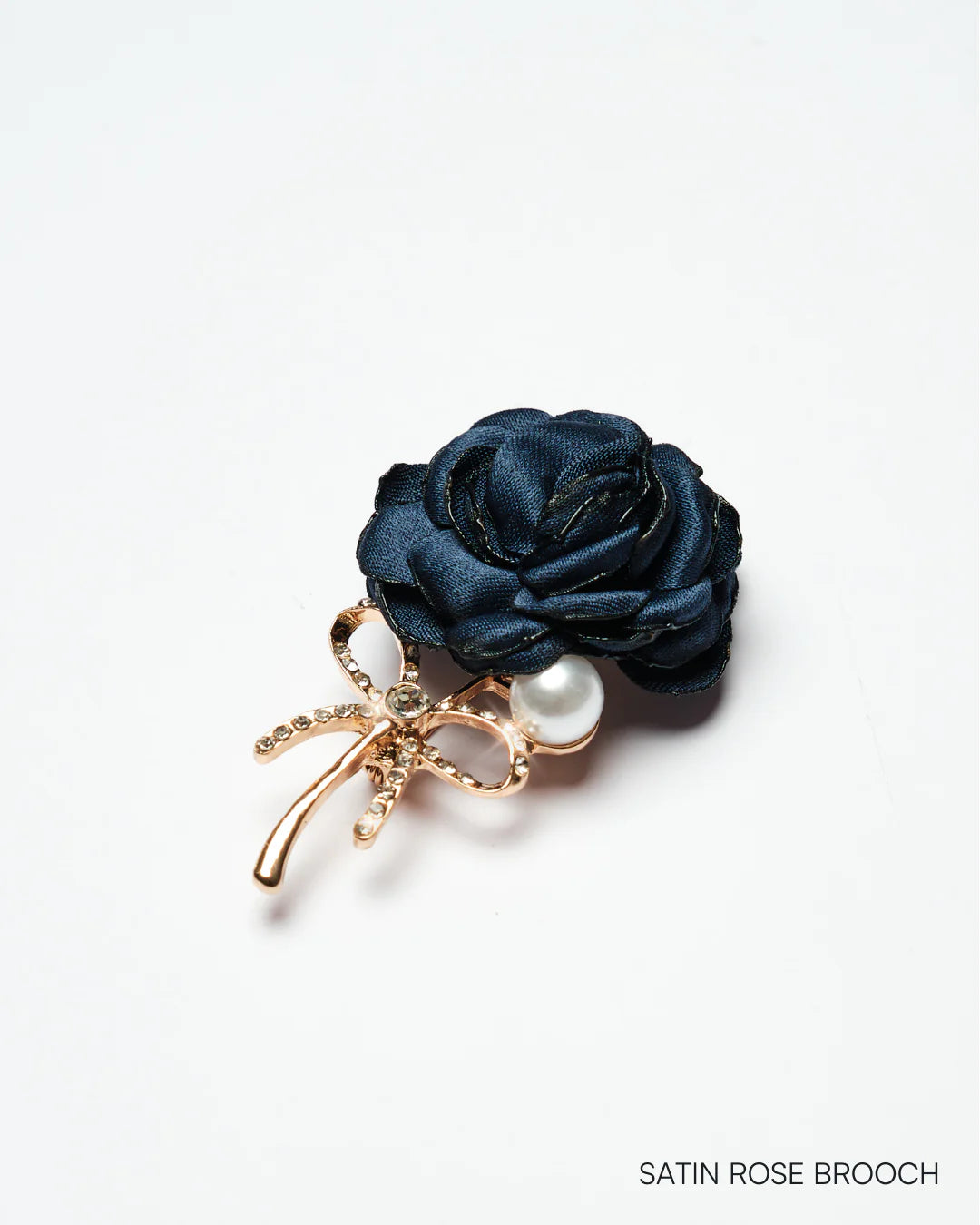 SATIN ROSE BROOCH