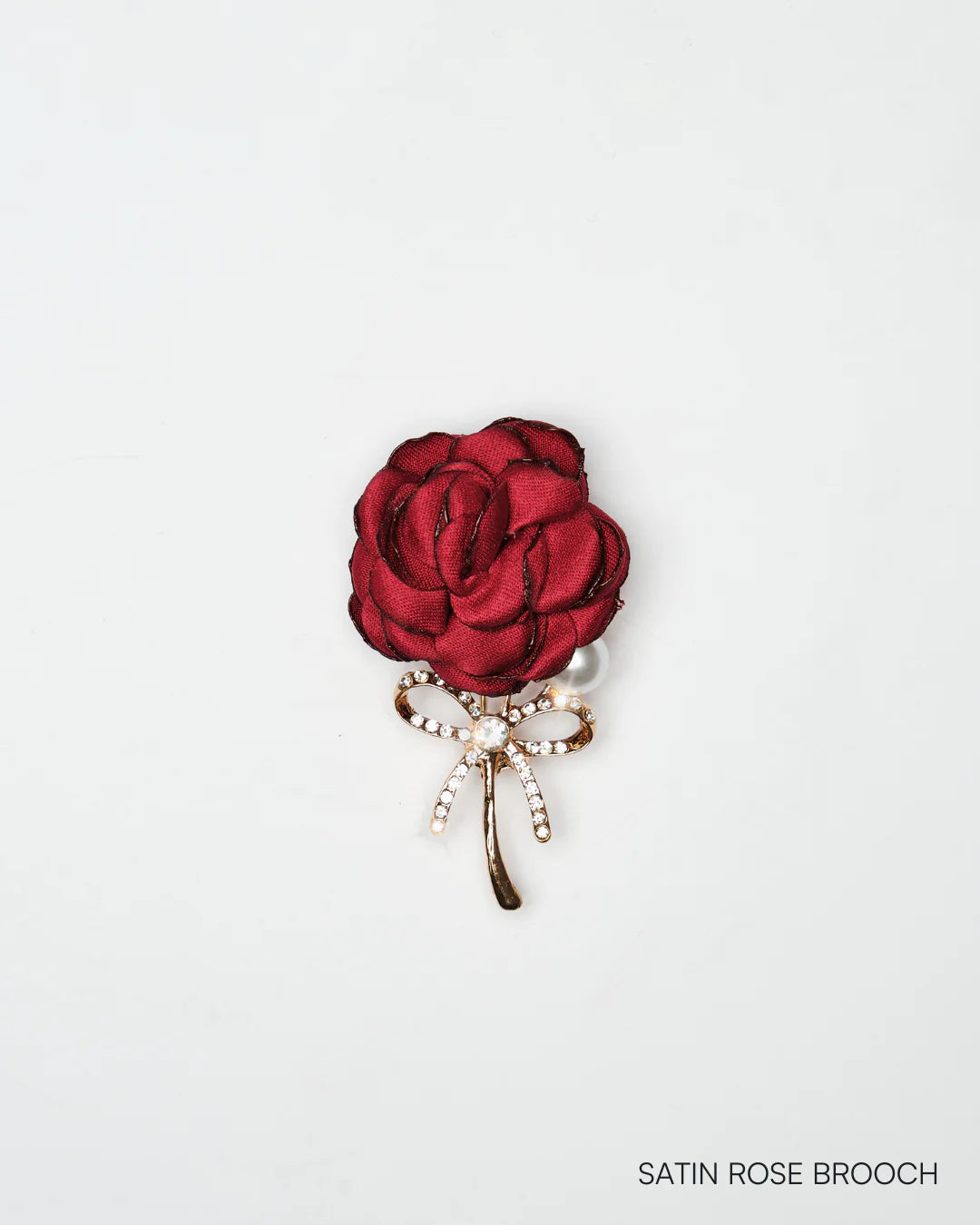 SATIN ROSE BROOCH